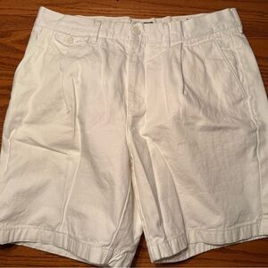 J. Crew pleated cotton hemp blend shorts in white